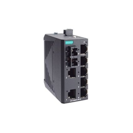 Moxa (EDS-2008-EL-M-SC-T) nevaldomas Fast Ethernet komutatorius, komplektacija: 7 10/100BaseT(X) prievadai, 1 100BaseFX daugiamodis prievadas su SC jungtys, 12/24/48 maitinimo įėjimas, metalinis korpusas, Darbinė temperatūra: -40...75 °C Moxa (EDS-2008-EL-M-SC-T) nevaldomas Fast Ethernet komutatorius, komplektacija: 7 10/100BaseT(X) prievadai, 1 100BaseFX daugiamodis prievadas su SC jungtys, 12/24/48 maitinimo įėjimas, metalinis korpusas, Darbinė temperatūra: -40...75 °C