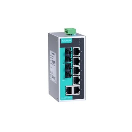 Moxa (EDS-208A-MM-ST-T) nevaldomas Ethernet komutatorius, komplektacija: 6 10/100BaseT(X) prievadai, 2 100BaseFX daugiamodis prievadai su ST jungtys, Darbinė temperatūra: -40...75 °C Moxa (EDS-208A-MM-ST-T) nevaldomas Ethernet komutatorius, komplektacija: 6 10/100BaseT(X) prievadai, 2 100BaseFX daugiamodis prievadai su ST jungtys, Darbinė temperatūra: -40...75 °C