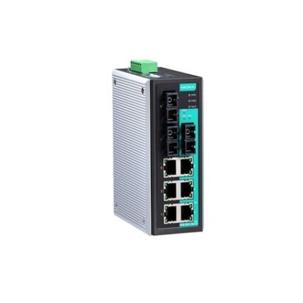 Moxa (EDS-309-3M-ST) nevaldomas Ethernet komutatorius, komplektacija: 6 10/100BaseT(X) prievadai, 3 100BaseFX daugiamodis prievadai su ST jungtys, relė išėjimas įspėjimas, Darbinė temperatūra: 0...60 °C 2