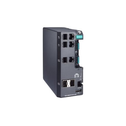 Moxa (EDS-4008-4P-2GT-2GS-LVB-T) valdomas Ethernet komutatorius, komplektacija: 4 10/100BaseT(X) prievadai, komplektacija: 802.3bt PoE, 2 10/100/1000BaseT(X) prievadai, 2 100/1000BaseSFP prievadai, dvigubas maitinimas maitinimo šaltinis, 12/24/48 VDC, Dar