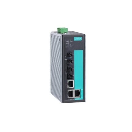 Moxa (EDS-405A-SS-SC-T) pradinio lygio valdomas Ethernet komutatorius, komplektacija: 3 10/100BaseT(X) prievadai, 2 100BaseFX vienamodis prievadai su SC jungtys, Darbinė temperatūra: -40...75 °C 2
