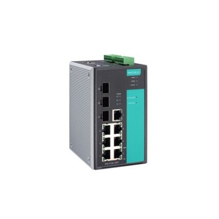 Moxa (EDS-510A-3GT) valdomas Gigabit Ethernet komutatorius, komplektacija: 7 10/100BaseT(X) prievadai, 3 10/100/1000BaseT(X) prievadai, Darbinė temperatūra: 0...60 °C 3