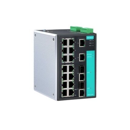 Moxa (EDS-518A-T) valdomas Gigabit Ethernet komutatorius, komplektacija: 16 10/100BaseT(X) prievadai, 2 kombinuotas 10/100/1000BaseT(X) arba 1000BaseSFP lizdai skirta pridedant SFP-1G serija Gigabit Ethernet moduliai, Darbinė temperatūra: -40...75 °C 2 Moxa (EDS-518A-T) valdomas Gigabit Ethernet komutatorius, komplektacija: 16 10/100BaseT(X) prievadai, 2 kombinuotas 10/100/1000BaseT(X) arba 1000BaseSFP lizdai skirta pridedant SFP-1G serija Gigabit Ethernet moduliai, Darbinė temperatūra: -40...75 °C 2