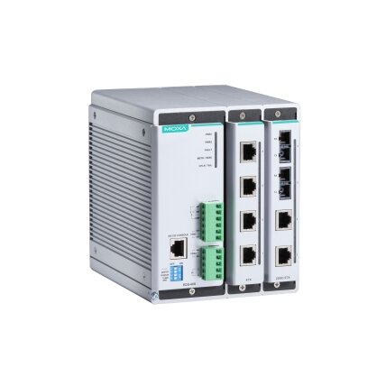 Moxa (EDS-608-T) kompaktiškas valdomas Ethernet komutatorius sistema, komplektacija: 2 lizdai skirta 4 prievadų Fast Ethernet sąsaja moduliai, skirta a bendras of up į 8 prievadai, Darbinė temperatūra: -40...75 °C 2 Moxa (EDS-608-T) kompaktiškas valdomas Ethernet komutatorius sistema, komplektacija: 2 lizdai skirta 4 prievadų Fast Ethernet sąsaja moduliai, skirta a bendras of up į 8 prievadai, Darbinė temperatūra: -40...75 °C 2