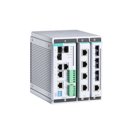 Moxa (EDS-611) kompaktiškas valdomas Ethernet komutatorius sistema, komplektacija: 3 10/100/1000BaseT(X) arba 100/1000BaseSFP lizdas kombinuoti prievadai, 2 lizdai skirta 4 prievadų Fast Ethernet sąsaja moduliai, skirta a bendras of up į 11 prievadai, Dar Moxa (EDS-611) kompaktiškas valdomas Ethernet komutatorius sistema, komplektacija: 3 10/100/1000BaseT(X) arba 100/1000BaseSFP lizdas kombinuoti prievadai, 2 lizdai skirta 4 prievadų Fast Ethernet sąsaja moduliai, skirta a bendras of up į 11 prievadai, Dar