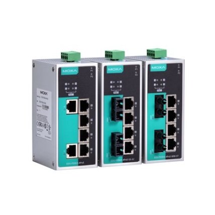 Moxa (EDS-P206A-4PoE-MM-SC) nevaldomas Ethernet komutatorius, komplektacija: 4 PoE prievadai, 2 100BaseFX daugiamodis prievadai su SC jungtys, Darbinė temperatūra: -10...60 °C 1
