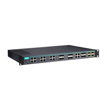 Moxa (ICS-G7528A-8GSFP-4XG-HV-HV-T) 2 lygmens visi prievadai Gigabit, valdomas Ethernet komutatorius, komplektacija: 12 10/100/1000BaseT(X) prievadai, 8 100/1000BaseSFP lizdai, 4 10/100/1000BaseT(X) arba 100/1000BaseSFP lizdas kombinuoti prievadai, 4 10Gb Moxa (ICS-G7528A-8GSFP-4XG-HV-HV-T) 2 lygmens visi prievadai Gigabit, valdomas Ethernet komutatorius, komplektacija: 12 10/100/1000BaseT(X) prievadai, 8 100/1000BaseSFP lizdai, 4 10/100/1000BaseT(X) arba 100/1000BaseSFP lizdas kombinuoti prievadai, 4 10Gb