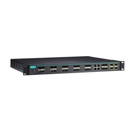 Moxa (ICS-G7828A-4XG-HV-HV-T) 3 lygmens visi prievadai Gigabit, valdomas Ethernet komutatorius, komplektacija: 20 10/100/1000BaseT(X) prievadai, 4 10/100/1000BaseT(X) arba 100/1000BaseSFP lizdas kombinuoti prievadai, 4 10GbE SFP+ lizdai, 2 galvaniškai ats 1 Moxa (ICS-G7828A-4XG-HV-HV-T) 3 lygmens visi prievadai Gigabit, valdomas Ethernet komutatorius, komplektacija: 20 10/100/1000BaseT(X) prievadai, 4 10/100/1000BaseT(X) arba 100/1000BaseSFP lizdas kombinuoti prievadai, 4 10GbE SFP+ lizdai, 2 galvaniškai ats 1