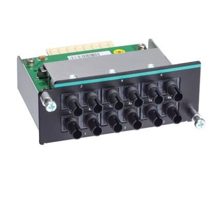 Moxa (IM-6700A-6MST) Fast Ethernet modulis, komplektacija: 6 daugiamodis 100BaseFX prievadai su ST jungtys Moxa (IM-6700A-6MST) Fast Ethernet modulis, komplektacija: 6 daugiamodis 100BaseFX prievadai su ST jungtys