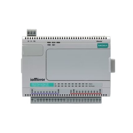 Moxa (ioMirror E3210) Universalus Peer-į-Peer I/O, 8 skaitmeniniai įėjimai (DI), 8 skaitmeniniai išėjimai (DO), Darbinė temperatūra: -10...60 °C 2