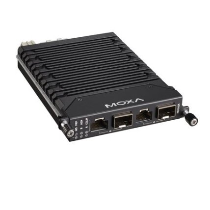 Moxa (LM-7000H-2GPHR) Gigabit Ethernet modulis, komplektacija: 2 100/1000BaseT(X) PRP/HSR arba 100/1000BaseSFP PRP/HSR kombinuoti prievadai, Darbinė temperatūra: -40...75 °C