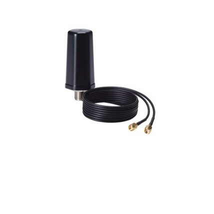 Moxa (MAT-WDB-DA-RM-2-0203-1m) 2.4/5 GHz, stalinis antena, 2/3 dBi, MIMO 2x2, RP-SMA-tipas (kištukas), 1 m kabelis