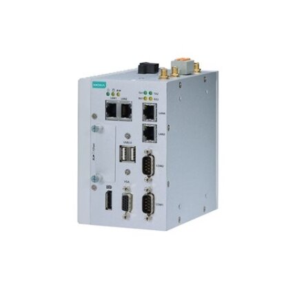 Moxa (MC-1122-E4-TPM-T) x86 įterptinis kompiuteris, komplektacija: Intel Atom® keturių branduolių E3845 procesorius, 4 GB RAM, 1 VGA prievadas, 2 USB prievadai, 4 Gigabit Ethernet prievadai, 4 nuosekliojo ryšio prievadai, 4 skaitmeniniai įėjimai (DI), 4 s 2