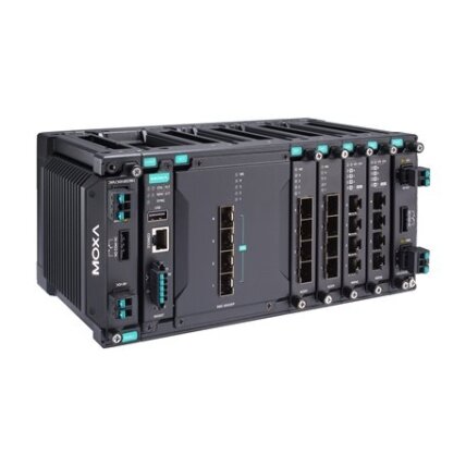 Moxa (MDS-G4020-L3-4XGS-T) 3 lygmens visi prievadai Gigabit, modulinis valdomas Ethernet komutatorius, komplektacija: 4 fiksuotas 10GbE SFP+ lizdai, 4 lizdai skirta pasirinktinai 4 prievadų GE/FE moduliai, 2 lizdai skirta galvaniškai atskirtas maitinimas Moxa (MDS-G4020-L3-4XGS-T) 3 lygmens visi prievadai Gigabit, modulinis valdomas Ethernet komutatorius, komplektacija: 4 fiksuotas 10GbE SFP+ lizdai, 4 lizdai skirta pasirinktinai 4 prievadų GE/FE moduliai, 2 lizdai skirta galvaniškai atskirtas maitinimas