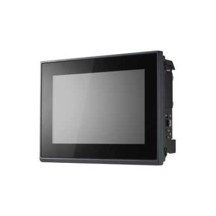 Moxa (MPC-2070-E2-T-W7E) 7-colių panelinis kompiuteris, Intel Atom® E3826 1.46 GHz procesorius, 1000-nit LCD su daugiataškis lietimas, 10...36 VDC, IP66 viduje priekinis, Darbinė temperatūra: -40...70 °C, 4 GB RAM, 1 CFast lizdas, komplektacija: 32 GB plo 3