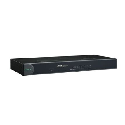 Moxa (NPort 5650-16-HV-T) 16 prievadų RS-232/422/485 Montuojamas į spintą įrenginių serveris su RJ45 jungtys ir 88...300 VDC maitinimo įėjimas, Darbinė temperatūra: -40...85 °C