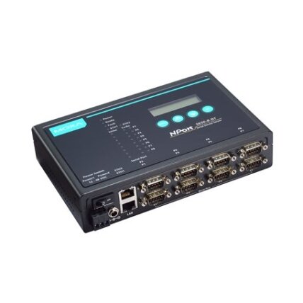 Moxa (NPort 5650-8-DT) 8 prievadų RS-232/422/485 stalinis įrenginių serveris, komplektacija: DB9 kištukas jungtys ir 48 VDC maitinimo įėjimas Moxa (NPort 5650-8-DT) 8 prievadų RS-232/422/485 stalinis įrenginių serveris, komplektacija: DB9 kištukas jungtys ir 48 VDC maitinimo įėjimas