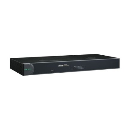 Moxa (NPort 5650-8-T) 8 prievadų RS-232/422/485 Montuojamas į spintą įrenginių serveris su RJ45 jungtys ir 100...240 VAC maitinimo įėjimas, Darbinė temperatūra: -40...75 °C