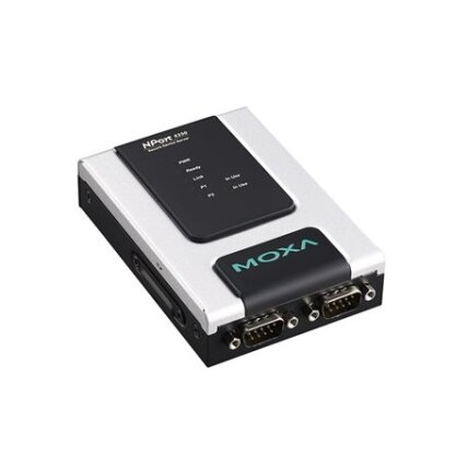 Moxa (NPort 6250-S-SC-T) 2 prievadų RS-232/422/485 į vienamodis šviesolaidis (SC jungtis) saugus įrenginių serveris, Darbinė temperatūra: -40...75 °C