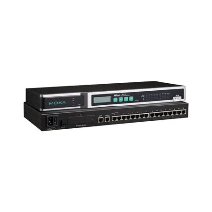 Moxa (NPort 6650-16) 16 prievadų RS-232/422/485 į Ethernet saugus terminalų serveris, 100...240 VAC įėjimas Moxa (NPort 6650-16) 16 prievadų RS-232/422/485 į Ethernet saugus terminalų serveris, 100...240 VAC įėjimas