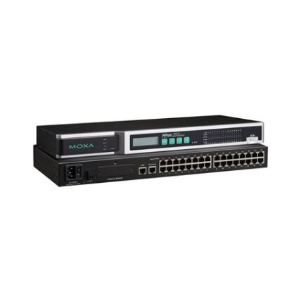 Moxa (NPort 6650-32) 32 prievadų RS-232/422/485 į Ethernet saugus terminalų serveris, 100...240 VAC įėjimas Moxa (NPort 6650-32) 32 prievadų RS-232/422/485 į Ethernet saugus terminalų serveris, 100...240 VAC įėjimas