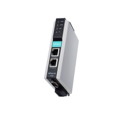 Moxa (NPort IA-5150-S-SC-T) 1 prievadų RS-232/422/485 įrenginių serveris, komplektacija: 1 100BaseF(X) vienamodis šviesolaidis prievadas (SC jungtys), Darbinė temperatūra: -40...75 °C 2