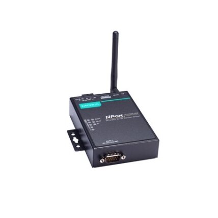 Moxa (NPort W2150A-W4-CN) 1 prievadų RS-232/422/485 belaidis įrenginių serveris, komplektacija: 802.11a/b/g/n WLAN CN dažnių juosta, CN kištukas, 12...48 VDC, Darbinė temperatūra: 0...55 °C