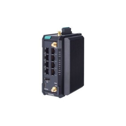 Moxa (OnCell G4308-LTE4-GL) pramoninis LTE Cat. 4 mobiliojo ryšio saugus maršrutizatorius, pasaulinis dažnių juosta Palaikymas, 8 10/100/1000BaseT(X) RJ45 prievadai, Darbinė temperatūra: -10...55 °C 2