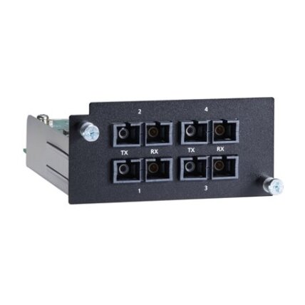 Moxa (PM-7500-4MSC) Fast Ethernet modulis, komplektacija: 4 100BaseFX daugiamodis prievadai su SC jungtys, atitinka su IEC 61850-3, Darbinė temperatūra: -40...85 °C Moxa (PM-7500-4MSC) Fast Ethernet modulis, komplektacija: 4 100BaseFX daugiamodis prievadai su SC jungtys, atitinka su IEC 61850-3, Darbinė temperatūra: -40...85 °C
