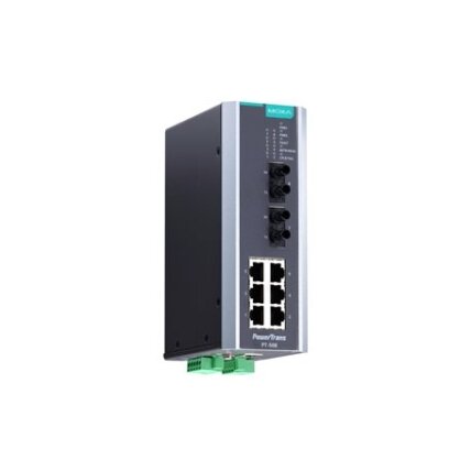 Moxa (PT-508-MM-LC-48) IEC 61850-3 valdomas DIN bėgelio Ethernet komutatorius,, komplektacija: 6 10/100BaseT(X) prievadai, ir 2 100BaseFX daugiamodis prievadai su LC jungtys, 1 galvaniškai atskirtas maitinimo šaltinis (48 VDC), Darbinė temperatūra: -40... 3 Moxa (PT-508-MM-LC-48) IEC 61850-3 valdomas DIN bėgelio Ethernet komutatorius,, komplektacija: 6 10/100BaseT(X) prievadai, ir 2 100BaseFX daugiamodis prievadai su LC jungtys, 1 galvaniškai atskirtas maitinimo šaltinis (48 VDC), Darbinė temperatūra: -40... 3