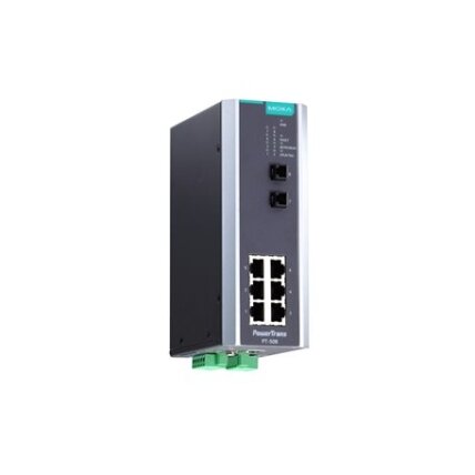 Moxa (PT-508-MM-SC-24) IEC 61850-3 valdomas DIN bėgelio Ethernet komutatorius,, komplektacija: 6 10/100BaseT(X) prievadai, ir 2 100BaseFX daugiamodis prievadai su SC jungtys, 1 galvaniškai atskirtas maitinimo šaltinis (24 VDC), Darbinė temperatūra: -40... 2 Moxa (PT-508-MM-SC-24) IEC 61850-3 valdomas DIN bėgelio Ethernet komutatorius,, komplektacija: 6 10/100BaseT(X) prievadai, ir 2 100BaseFX daugiamodis prievadai su SC jungtys, 1 galvaniškai atskirtas maitinimo šaltinis (24 VDC), Darbinė temperatūra: -40... 2