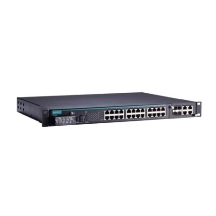 Moxa (PT-7528-12MSC-12TX-4GSFP-HV) IEC 61850-3 valdomas Montuojamas į spintą Ethernet komutatorius, komplektacija: 12 100BaseFX prievadai (MSC), 12 10/100BaseT(X) prievadai, ir 4 1000BaseSFP prievadai, skirta a bendras of up į 28 prievadai, 1 galvaniškai 1 Moxa (PT-7528-12MSC-12TX-4GSFP-HV) IEC 61850-3 valdomas Montuojamas į spintą Ethernet komutatorius, komplektacija: 12 100BaseFX prievadai (MSC), 12 10/100BaseT(X) prievadai, ir 4 1000BaseSFP prievadai, skirta a bendras of up į 28 prievadai, 1 galvaniškai 1