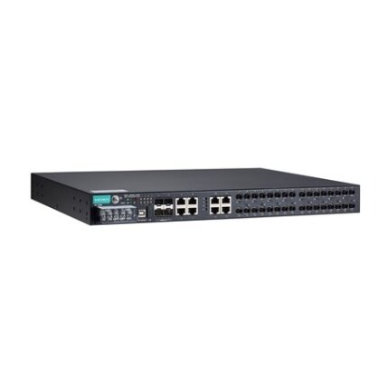 Moxa (PT-7528-16MST-8TX-4GSFP-HV-HV) IEC 61850-3 valdomas Montuojamas į spintą Ethernet komutatorius, komplektacija: 16 100BaseFX prievadai (MST), 8 10/100BaseT(X) prievadai, ir 4 1000BaseSFP prievadai, skirta a bendras of up į 28 prievadai, 2 galvaniškai