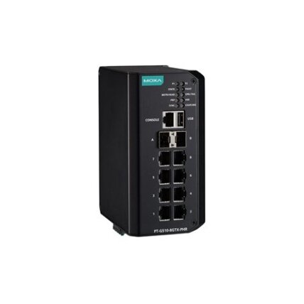 Moxa (PT-G510-8GTX-PHR-HV) IEC 61850-3 ir IEC 62439-3 visi prievadai Gigabit, valdomas Ethernet komutatorius, komplektacija: 8 100/1000BaseT(X) prievadai, 2 100/1000Base SFP prievadai, galvaniškai atskirtas dvigubas maitinimas maitinimo šaltinis (88...300 Moxa (PT-G510-8GTX-PHR-HV) IEC 61850-3 ir IEC 62439-3 visi prievadai Gigabit, valdomas Ethernet komutatorius, komplektacija: 8 100/1000BaseT(X) prievadai, 2 100/1000Base SFP prievadai, galvaniškai atskirtas dvigubas maitinimas maitinimo šaltinis (88...300
