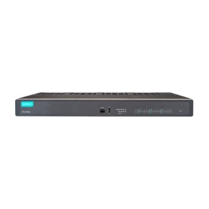 Moxa (PT-G7828) 3 lygmens modulinis valdomas Ethernet komutatorius, komplektacija: 2 100/1000BaseSFP ir 2 10/100/1000BaseT(X), 6 lizdai Ethernet moduliams ir 2 lizdai skirta maitinimo moduliai, skirta a didžiausias of 28G prievadai bendras 3