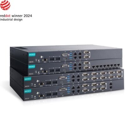 Moxa (RKP-C110-C1-2L4C-T) Montuojamas į spintą 1U kompiuteris, komplektacija: Intel® Celeron® 6305E procesorius, 6 LAN prievadai, 6 nuosekliojo ryšio prievadai, 8 skaitmeniniai įėjimai (DI), 8 skaitmeniniai išėjimai (DO), 3 USB 3.0 prievadai, 1 VGA prieva 1