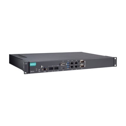 Moxa (RKP-C110-C3-8C-T) Montuojamas į spintą 1U kompiuteris, komplektacija: Intel® Core™ i3-1115G4E procesorius, 4 LAN prievadai, 10 nuosekliojo ryšio prievadai, 8 skaitmeniniai įėjimai (DI), 8 skaitmeniniai išėjimai (DO), 3 USB 3.0 prievadai, 1 VGA priev 1