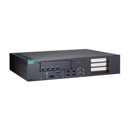 Moxa (RKP-C220-C3-T) Montuojamas į spintą 2U kompiuteris, komplektacija: Intel® Core™ i3-13100TE procesorius, 4 LAN prievadai, 2 nuosekliojo ryšio prievadai, 4 skaitmeniniai įėjimai (DI), 4 skaitmeniniai išėjimai (DO), 3 USB 3.0 prievadai, 1 HDMI prievada 3