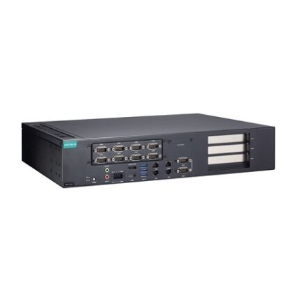 Moxa (RKP-C220-C7-8C-T) Montuojamas į spintą 2U kompiuteris, komplektacija: Intel® Core™ i7-13700TE procesorius, 4 LAN prievadai, 10 nuosekliojo ryšio prievadai, 4 skaitmeniniai įėjimai (DI), 4 skaitmeniniai išėjimai (DO), 3 USB 3.0 prievadai, 1 VGA priev