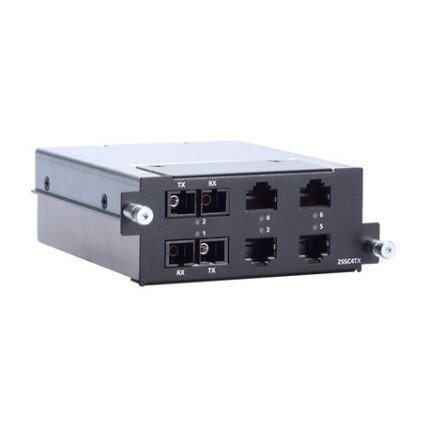 Moxa (RM-G4000-2SSC4TX) Fast Ethernet modulis, komplektacija: 2 vienamodis 100BaseFX prievadai su SC jungtys, 4 10/100BaseT(X) prievadai
