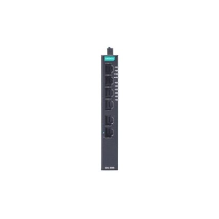 Moxa (SDS-3006-4PoE-2GTXSFP-T) kompaktiškas pramoninis išmanusis Ethernet komutatorius, komplektacija: 4 PoE/PoE+ 10/100BaseT(X) prievadai, 2 10/100/1000BaseT(X) arba 100/1000BaseSFP kombinuoti prievadai, dvigubas 12/24/48 VDC maitinimo įėjimai, Darbinė t 2