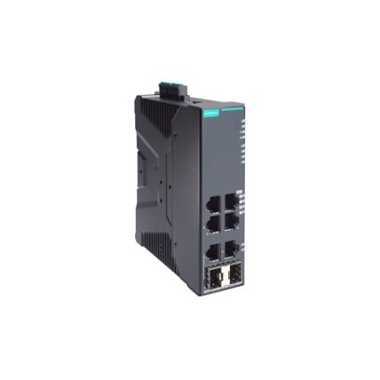 Moxa (SDS-G3006-4PoE-2GTXSFP) kompaktiškas pramoninis visi prievadai Gigabit, išmanusis Ethernet komutatorius, komplektacija: 4 PoE/PoE+ 10/100/1000BaseT(X) prievadai, 2 10/100/1000BaseT(X) arba 100/1000BaseSFP kombinuoti prievadai, dvigubas 12/24/48 VDC