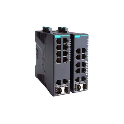 Moxa (SDS-G3010-2GTXSFP) kompaktiškas pramoninis išmanusis Ethernet komutatorius, komplektacija: 8 10/100/1000BaseT(X) prievadai, 2 10/100/1000BaseT(X) arba 100/1000BaseSFP kombinuoti prievadai, dvigubas 12/24/48 VDC maitinimo įėjimai, Darbinė temperatūra 1