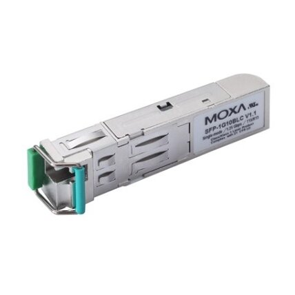Moxa (SFP-1G40BLC-T) WDM-tipas (BiDi) SFP modulis, komplektacija: 1 1000BaseSFP prievadas su LC jungtis skirta 40 km perdavimas; TX 1550 nm, RX 1310 nm, Darbinė temperatūra: -40...85 °C
