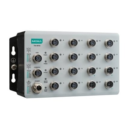 Moxa (TN-4916-4GTX-WV-CT-T) pramoninis saugus maršrutizatorius, komplektacija: 12 Fast Ethernet prievadai, 4 Gigabit Ethernet prievadai, 24...110 VDC maitinimo įėjimas, IP40, Darbinė temperatūra: -40...70 °C, apsauginė elektronikos danga Moxa (TN-4916-4GTX-WV-CT-T) pramoninis saugus maršrutizatorius, komplektacija: 12 Fast Ethernet prievadai, 4 Gigabit Ethernet prievadai, 24...110 VDC maitinimo įėjimas, IP40, Darbinė temperatūra: -40...70 °C, apsauginė elektronikos danga