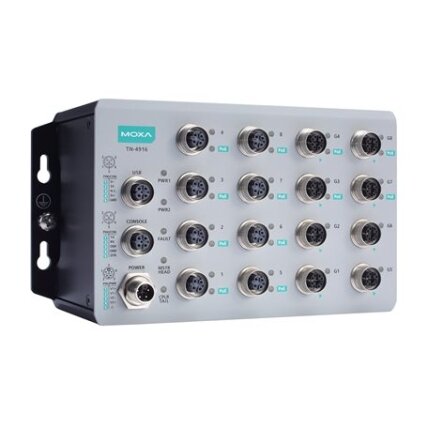 Moxa (TN-4916-8PoE-4GPoE-4GTX-WV-CT-T) pramoninis saugus maršrutizatorius, komplektacija: 8 Fast Ethernet PoE+ prievadai, 8 Gigabit Ethernet prievadai įskaitant 4 Gigabit Ethernet PoE+ prievadai, bendras 95 W galios biudžetas skirta PoE+, 24...110 VDC mai Moxa (TN-4916-8PoE-4GPoE-4GTX-WV-CT-T) pramoninis saugus maršrutizatorius, komplektacija: 8 Fast Ethernet PoE+ prievadai, 8 Gigabit Ethernet prievadai įskaitant 4 Gigabit Ethernet PoE+ prievadai, bendras 95 W galios biudžetas skirta PoE+, 24...110 VDC mai