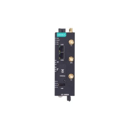 Moxa (UC-3420A-T-LTE) Arm® Cortex®-A53 keturių branduolių 64-bitų 1.4 GHz pramoninis kompiuteris, komplektacija: 2 Ethernet prievadai, 2 RS-232/422/485 nuosekliojo ryšio prievadai, 1 USB 2.0 prievadas, built-viduje LTE Cat. 4 modulis, 9...48 VDC, TPM v2.0 2