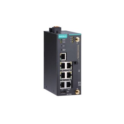 Moxa (UC-5101-T-LX) Arm architektūros pramoninis kompiuterija platforma su Cortex-A8 1 GHz CPU, 4 nuosekliojo ryšio prievadai, 2 Ethernet prievadai, 1 SD lizdas, 4 skaitmeniniai įėjimai (DI), 4 skaitmeniniai išėjimai (DO), 1 USB prievadas, Darbinė tempera Moxa (UC-5101-T-LX) Arm architektūros pramoninis kompiuterija platforma su Cortex-A8 1 GHz CPU, 4 nuosekliojo ryšio prievadai, 2 Ethernet prievadai, 1 SD lizdas, 4 skaitmeniniai įėjimai (DI), 4 skaitmeniniai išėjimai (DO), 1 USB prievadas, Darbinė tempera