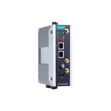 Moxa (UC-8112-ME-T-LX1) Arm architektūros su belaidžio ryšio funkcija DIN bėgelio pramoninis kompiuteris, komplektacija: 1 GHz CPU, 1 GB RAM, 2 Ethernet prievadai, 2 nuosekliojo ryšio prievadai, 1 mažas PCIe lizdas, Darbinė temperatūra: -40...85 °C Moxa (UC-8112-ME-T-LX1) Arm architektūros su belaidžio ryšio funkcija DIN bėgelio pramoninis kompiuteris, komplektacija: 1 GHz CPU, 1 GB RAM, 2 Ethernet prievadai, 2 nuosekliojo ryšio prievadai, 1 mažas PCIe lizdas, Darbinė temperatūra: -40...85 °C
