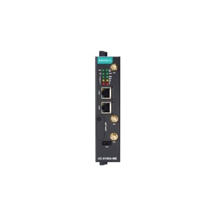 Moxa (UC-8112A-ME-T-LX) Arm architektūros DIN bėgelio pramoninis kompiuteris, komplektacija: 2 Ethernet prievadai, 2 nuosekliojo ryšio prievadai, 1 mažas PCIe lizdas skirta Wi-Fi arba LTE, Darbinė temperatūra: -40...75 °C 1